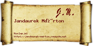 Jandaurek Márton névjegykártya
